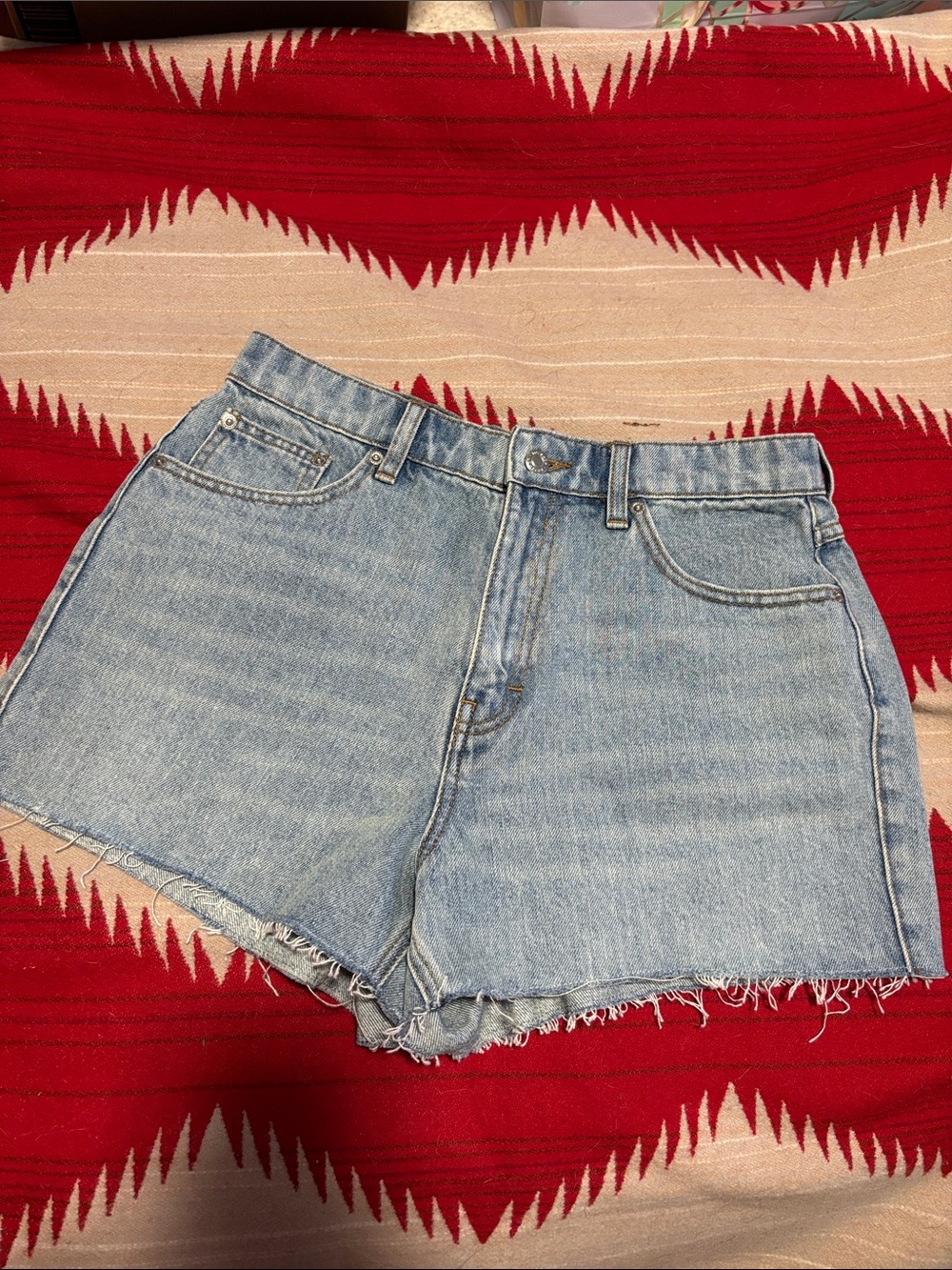 Topshop Mom size 8 petite Light Blue Denim Women's Shorts